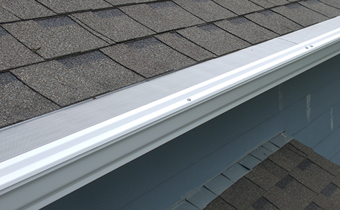 Newly installed ice gutter guards